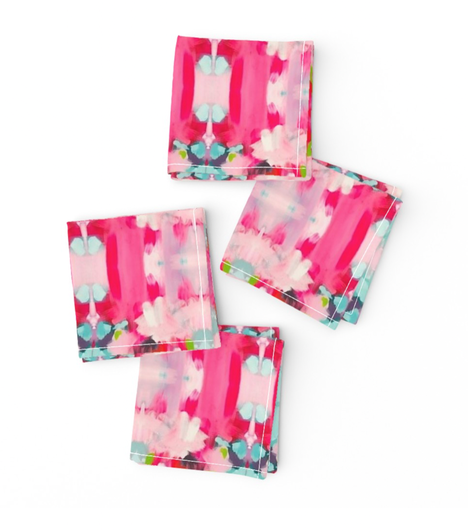 Cotton Candy Cocktail Napkins, Set of 4