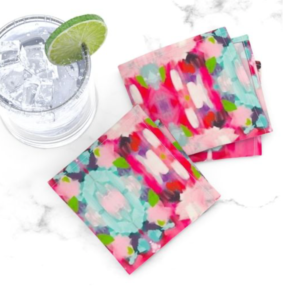 Cotton Candy Cocktail Napkins, Set of 4