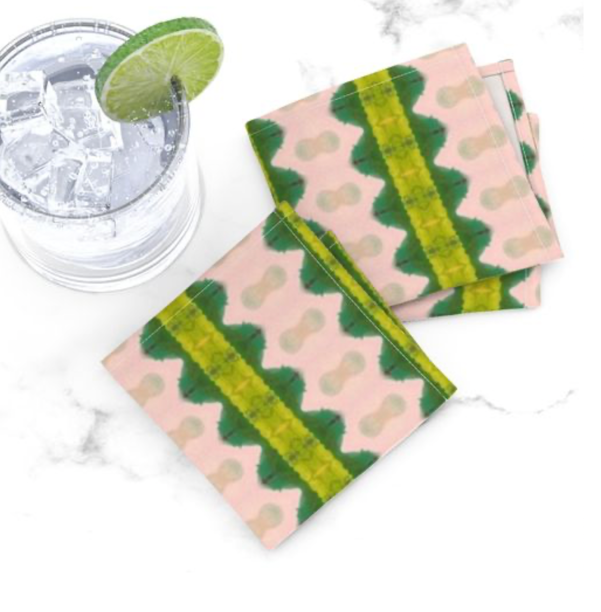 Kiwi Cocktail Napkins, Set of 4