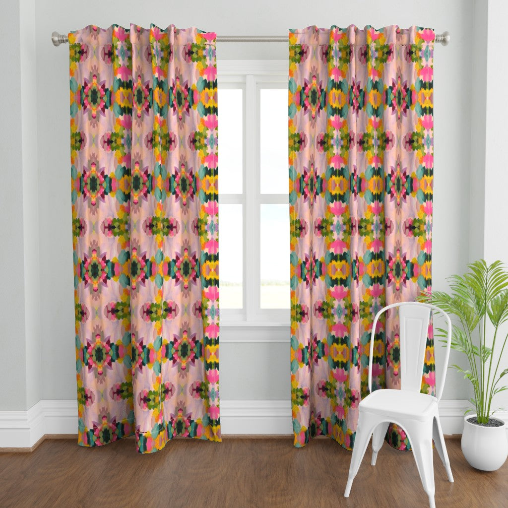Pink Aztec Curtain Panel
