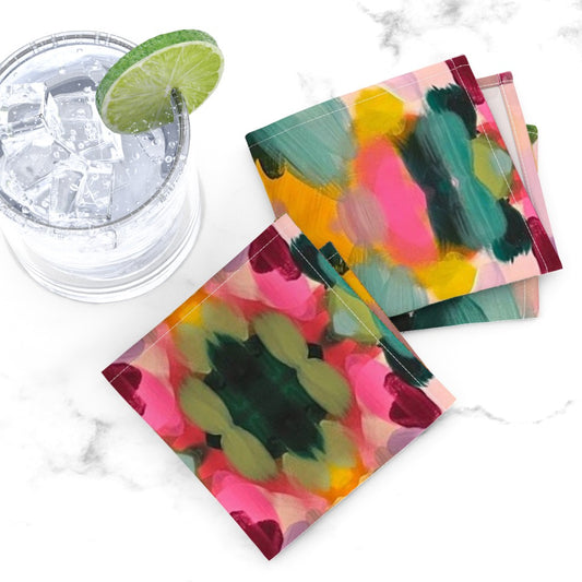 Pink Aztec Cocktail Napkins, Set of 4