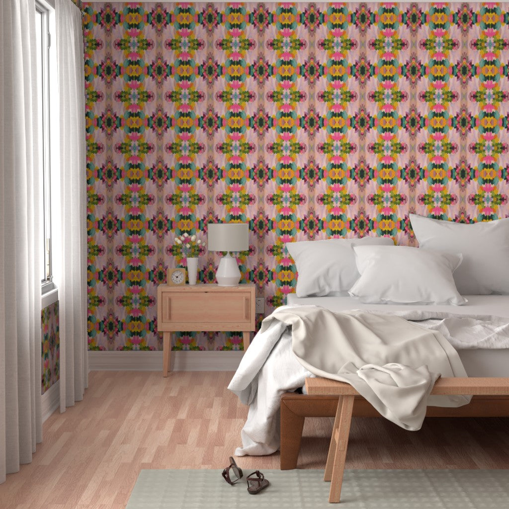 Pink Aztec Peel & Stick Wallpaper
