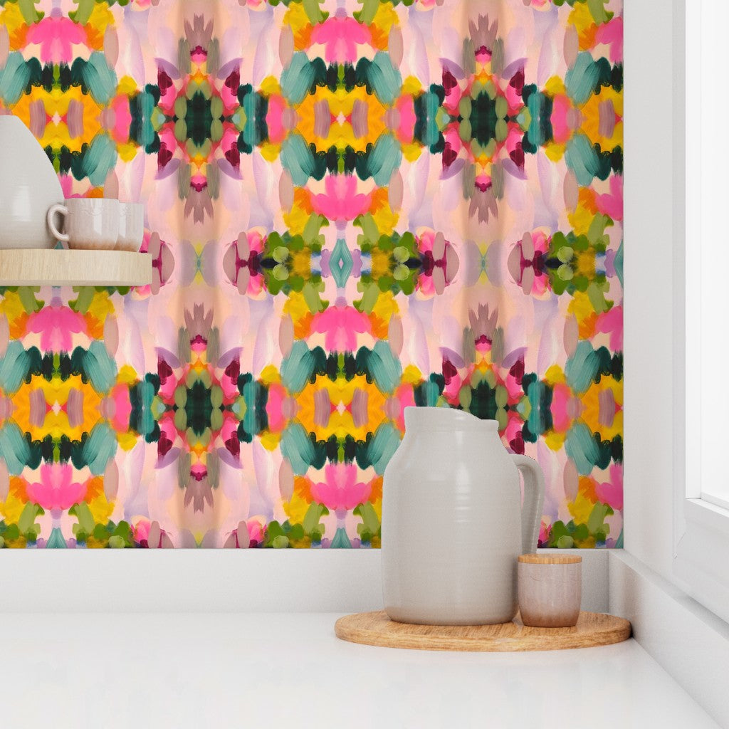 Pink Aztec Peel & Stick Wallpaper