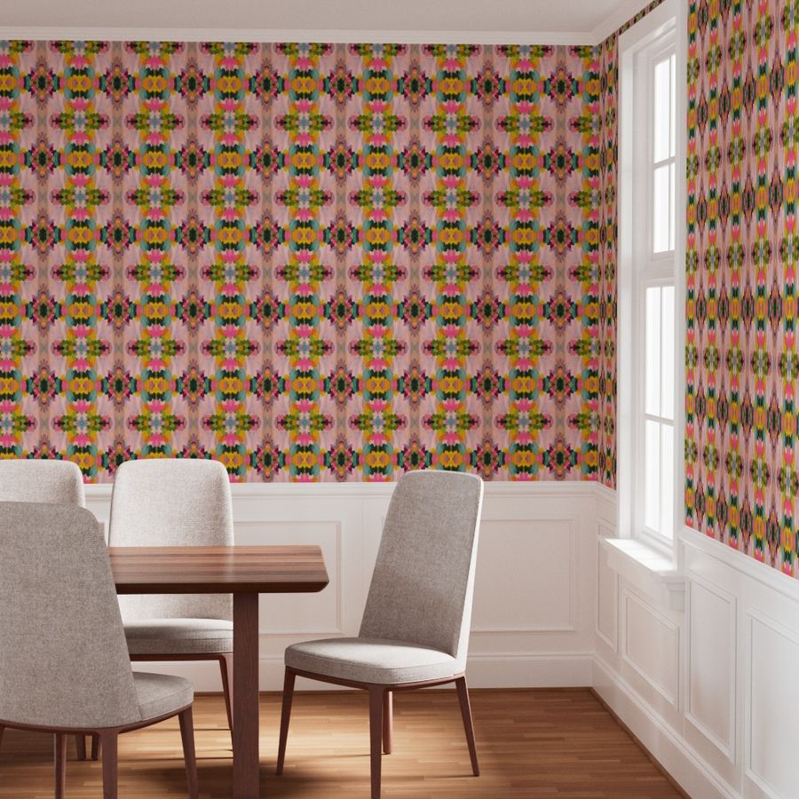 Pink Aztec Peel & Stick Wallpaper